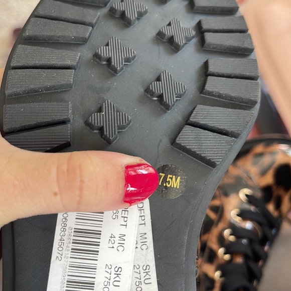 Alex Marie Leopard Print Patent Rhinestone Buckle Boot Size 7.5 - Picture 8 of 9